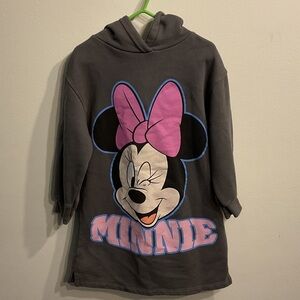 ZARA Girls Minnie Mouse Gray and Pink Kids Hoodie. Size 3-4t